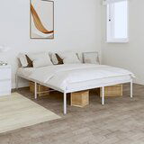 Maison Chic Kovinski Posteljni okvir - Dvoposteljna postelja - Zakonska postelja bel 140x200 cm, (21692318) | Shoptok.si
