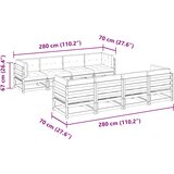  9-dijelni set vrtnih sofa s jastucima voštano smeđi od borovine Smeđa | shoptok.hr