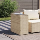  Vrtni stol sa staklenom pločom bež 58x27 5x55 cm od poliratana | shoptok.hr