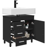 Kupaonski Lavabo - Umivaonik s sudoperom s ladicama Crna 60 x 35 x 60 cm | shoptok.hr