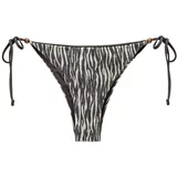 Pull&Bear Bikini hlačke svetlo siva / črna