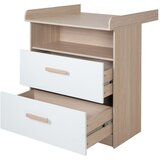 Roba Bijela/u prirodnoj boji dječja komoda u dekoru hrasta s promjenjivim stolom 88x98x75 cm Cabane – | shoptok.hr
