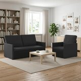 Set sofe 2 pcs Crna Tkanina - Crna Jednostruka + Dvostruka (140 cm) | shoptok.hr