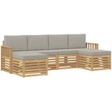  Set vanjskih sofa 5 pcs Bijela i svijetlosiva | Shoptok.si