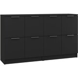 Maison Chic Komoda - Predalnik 2 kosa črna 60x30x70 cm inženirski les, (21720204) | Shoptok.si