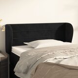  Uzglavlje s ušima crno 93x23x78/88 cm baršunasto | shoptok.hr