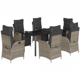  7-dijelni vrtni blagovaonski set sivi od poliratana Siva Dužina stola 160 cm | shoptok.hr