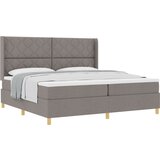 vidaXL Postelja s pomično vzmetnico in ležiščem Taupe 200x200 cm Tkanina, (22049938) | Shoptok.si