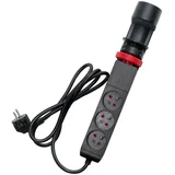 Produžni kabl sa stegom za pričvršćivanje na sto, 3 utičnice, Tip E + 2x USB-A + 1x USB-C, 1,5 m, crna
