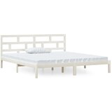  Okvir za krevet od masivne borovine bijeli 140 x 190 cm | shoptok.hr