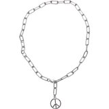 Urban Classics Accessoires Y Chain Peace Pendant Necklace silver Cene