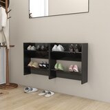 vidaXL Stenska omara za čevlje 2 kosa visok sijaj črna 60x18x60 cm Cene