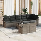 vidaXL vrtni sofa set Set 9 Siva Poli ratan Vrtni sofa set Pravokoten Cene