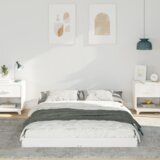 vidaXL krevetna konstrukcija bijelo 135 x 190 cm masivna borovina | shoptok.hr