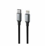Swissten kabel USB-C/Lightning TEXTILE II, 3A, 30W, 480 Mb/s, 1,5m crno-srebrni | shoptok.hr