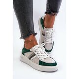 Kesi Women's D&A leather sneakers - green-white Cene