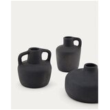 Kave Home Crne vaze u setu 3 kom od terakote (visina 6 cm) Sofra – | shoptok.hr
