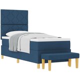 VidaXL Box Spring Krevet s madracem i klupom plavi 80x200 cm tkanina VidaXL Box Spring Krevet s madracem i klupom plavi 80x200 cm tkanina Slike