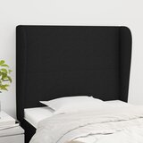  Uzglavlje s ušima crno 83 x 23 x 118/128 cm od tkanine | shoptok.hr