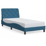  The Living Store Postelja z vzmetnico modra 90x190 cm žamet - Postelja, (21492299) | Shoptok.si