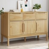 vidaXL Garderobna omara FLORO vošč. rjava 114x43x74 cm trdna borovina | Shoptok.si