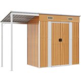  Vrtna kućica s dužim krovom svjetlosmeđa 277x107x181 cm čelik | shoptok.hr