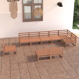  9-dijelna vrtna garnitura od masivne borovine smeđa boja meda | shoptok.hr