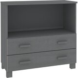  Komoda HAMAR tamnosiva 85 x 35 x 80 cm od masivne borovine | Eponuda.com