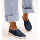 Gemre Navy blue leather perforated shoes Bernice | shoptok.hr