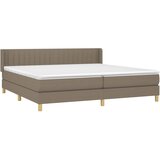 Krevet s oprugama i madracem smeđesivi 200x200 cm od tkanine | shoptok.hr