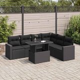vidaXL 7-dijelni set vrtnih sofa od poliratana s jastucima crni | shoptok.hr