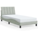 vidaXL Okvir za krevet s uzglavljem svjetlosivi 90x190 cm baršunasti | shoptok.hr