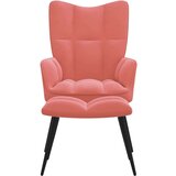  Stol za sproščanje s stolčkom roza žamet, (20597609) | Shoptok.si