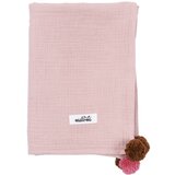 Malomi Kids Dekica za bebe od ružičastog muslina 100x140 cm Pompon - Cijene