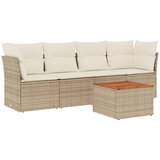  5-dijelni vrtni set sofa s jastucima bež od poliratana | shoptok.hr