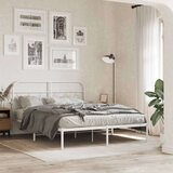 vidaXL Kovinski posteljni okvir z vzglavjem bel 140x200 cm | Shoptok.si