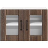  Zidni stakleni ormarić Lucca 2 pcs Smeđi hrast 60 x 31 x 40 cm | shoptok.hr