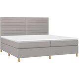  Krevet box spring s madracem LED svjetlosivi 200x200 cm tkanina | shoptok.hr
