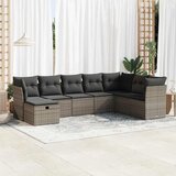  8-dijelni set vrtnih sofa od poliratana s jastucima sivi Cijene