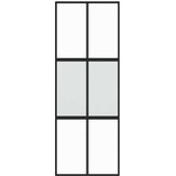  Klizna vrata crna 76x205 cm od kaljenog stakla i aluminija | shoptok.hr
