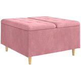  Shranjevalna tabureta z blazino Roza 80 x 80 x 45 cm Žamet, (5000208388) | Shoptok.si