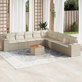  10-dijelni set vrtnih sofa s jastucima bež od poliratana | shoptok.hr