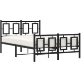 Metalni okvir kreveta uzglavlje i podnožje crni 120x190 cm | shoptok.hr
