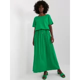 Fashion Hunters Green casual basic dress with tie