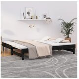  Dnevni ležaj na izvlačenje crni 2x (80x200) cm masivna borovina | shoptok.hr
