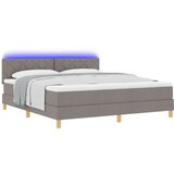 vidaXL Box Spring postelja z vzmetnico & LED Taupe 180x200 cm Tkanina, (22080991) Cene