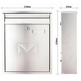 ROTTNER prolazni poštanski sandučić como (85 x 250 x 320 mm, čelik, srebrne boje) | shoptok.hr