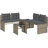  4-dijelni set vrtnih sofa od poliratana s jastucima sivi | shoptok.hr