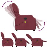  Električni masažni naslonjač od tkanine crvena boja vina | shoptok.hr