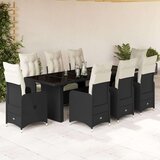  9-dijelni vrtni bistro set od poliratana s jastucima crni | shoptok.hr